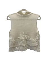 Ermanno Scervino Ivory lace patchwork knitted top